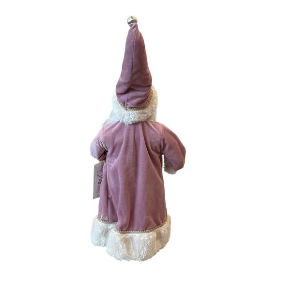 34th & Pine 23" Pink Velvet Santa w/ Crystal Ornaments Christmas Holiday New - Picture 8 of 16